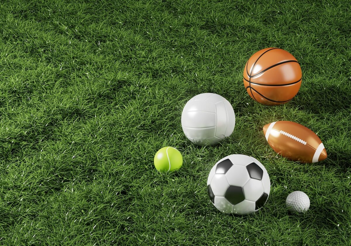Various sports balls